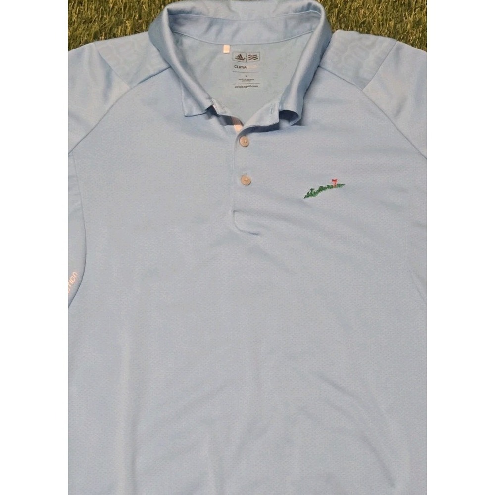 Adidas Climacool Golf Polo Shirt Mens Large Light Blue Short Sleeve Embroidered - Picture 4 of 6